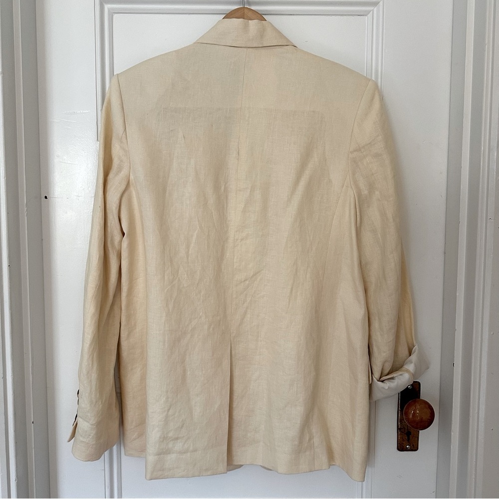 A.L.C. Arlo Single Breasted Linen Jacket Cream Long Sleeve Pockets Size 8 NWT - Picture 5 of 5